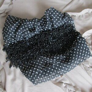 large sheer bead fringed scarf shawl